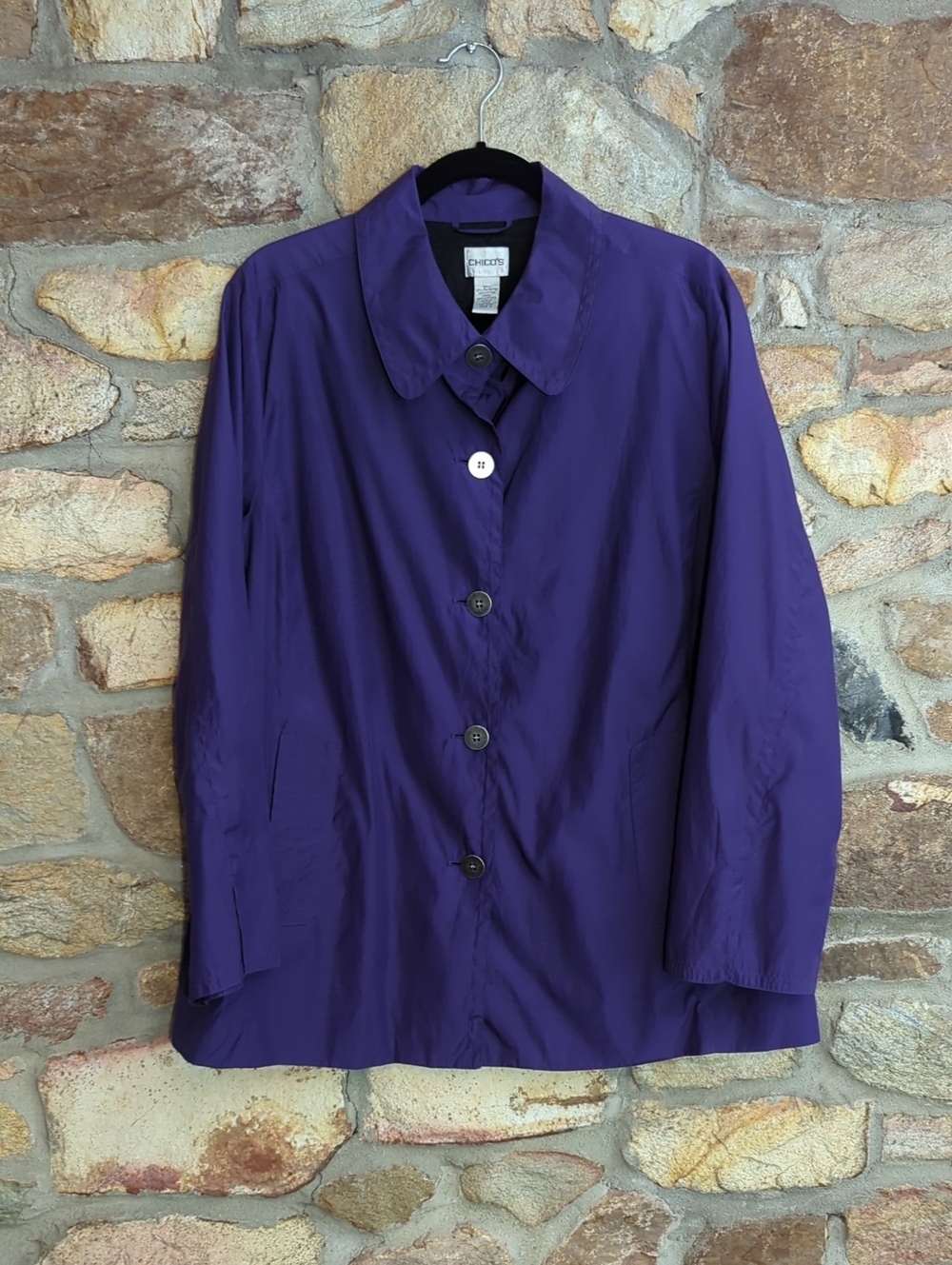 Chico's Purple Button Up Lightweight Jacket